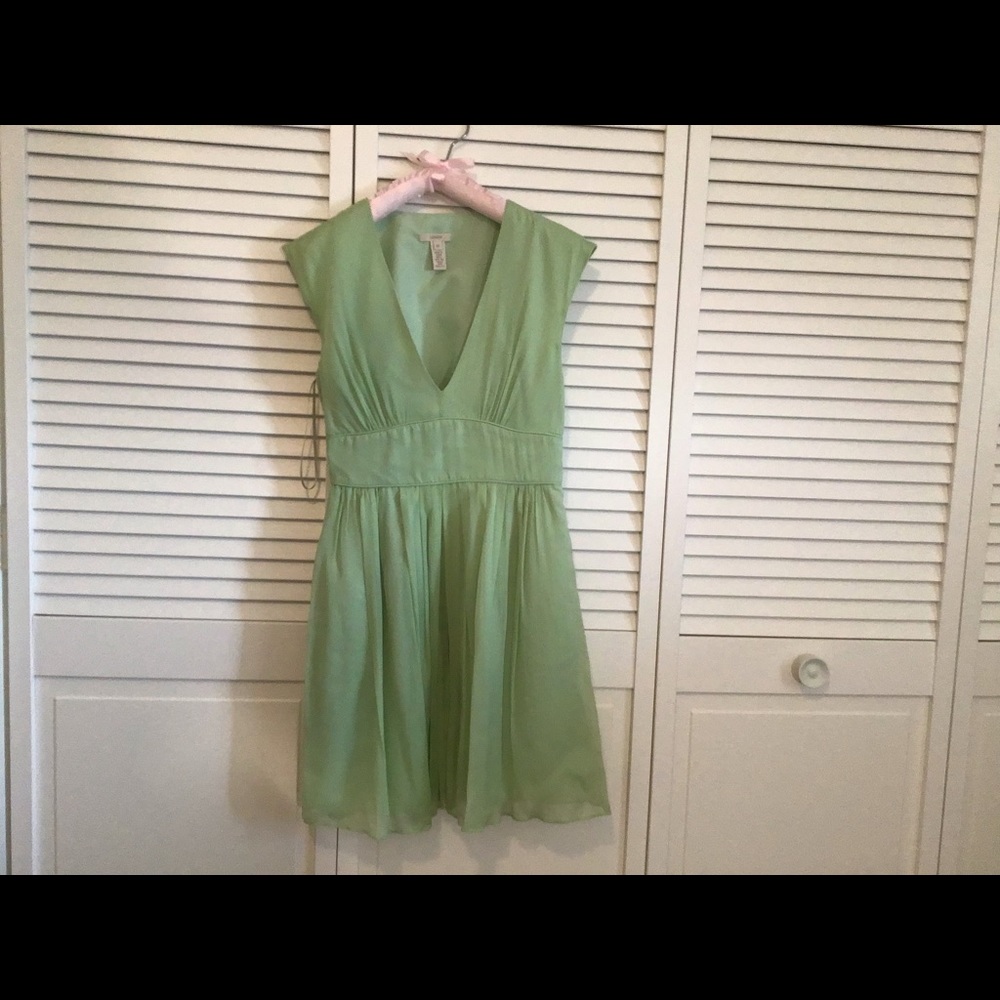 J crew v neck short sleeve silk dress - 0p